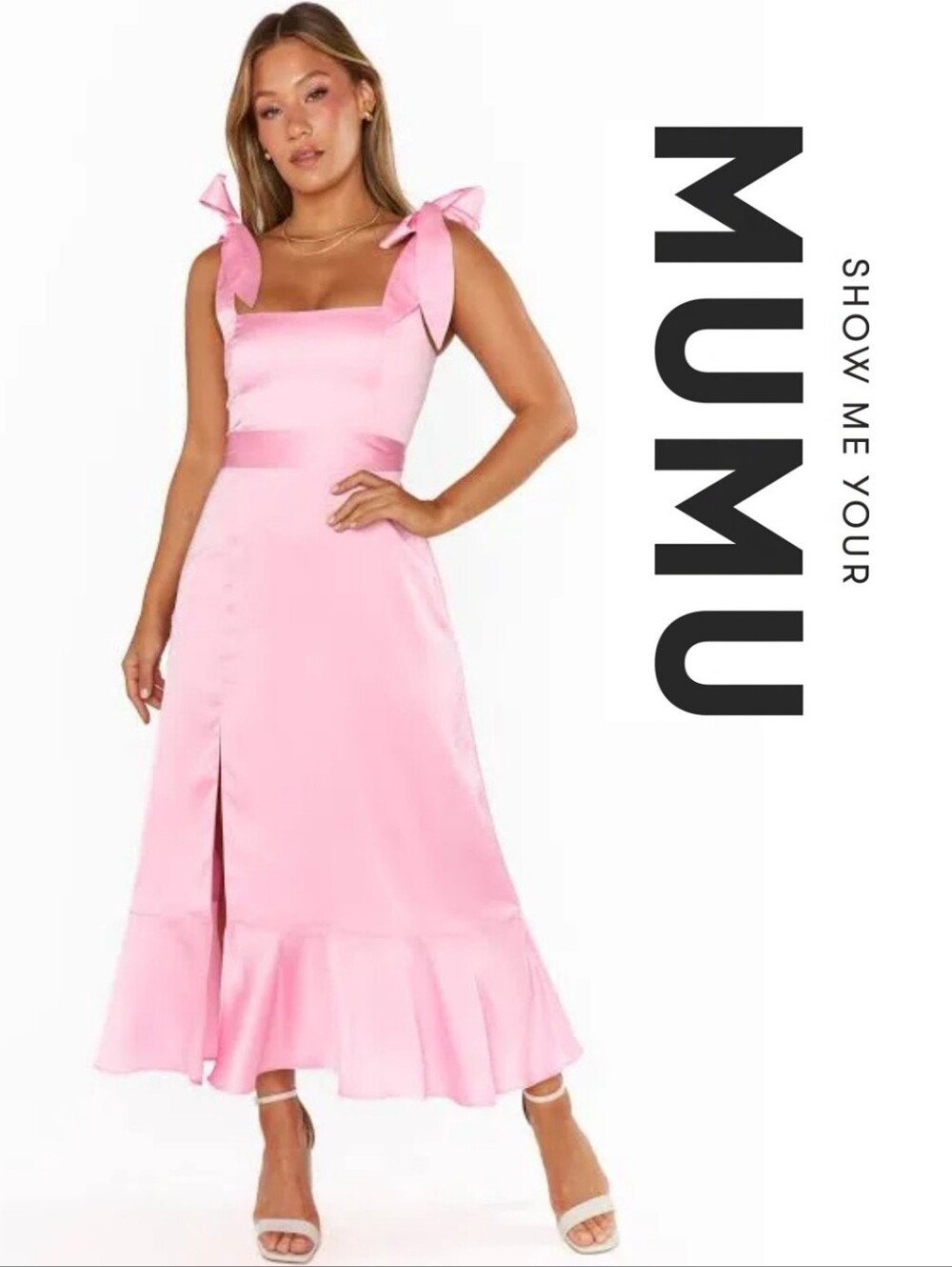 Show Me Your Mumu Garden Midi Dress Bubblegum Luxe LG - Picture 4 of 4
